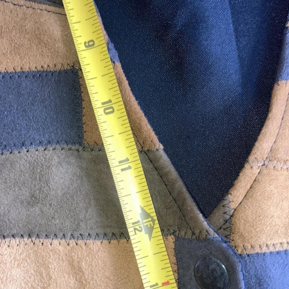 Vintage Unisex Union Khaki Leather Patch Vest Size Large